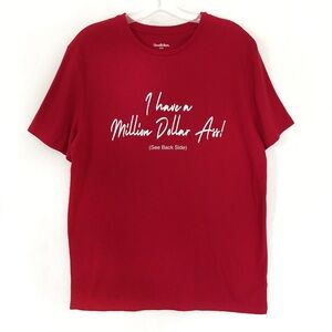 Red Funny Graphic Cotton T-shirt